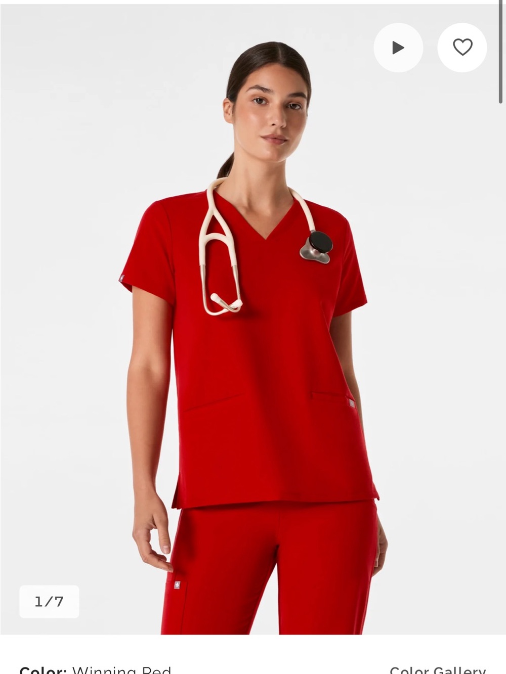 Figs  red Catarina scrub Three-Pocket Top and Jogger pants set size S and M